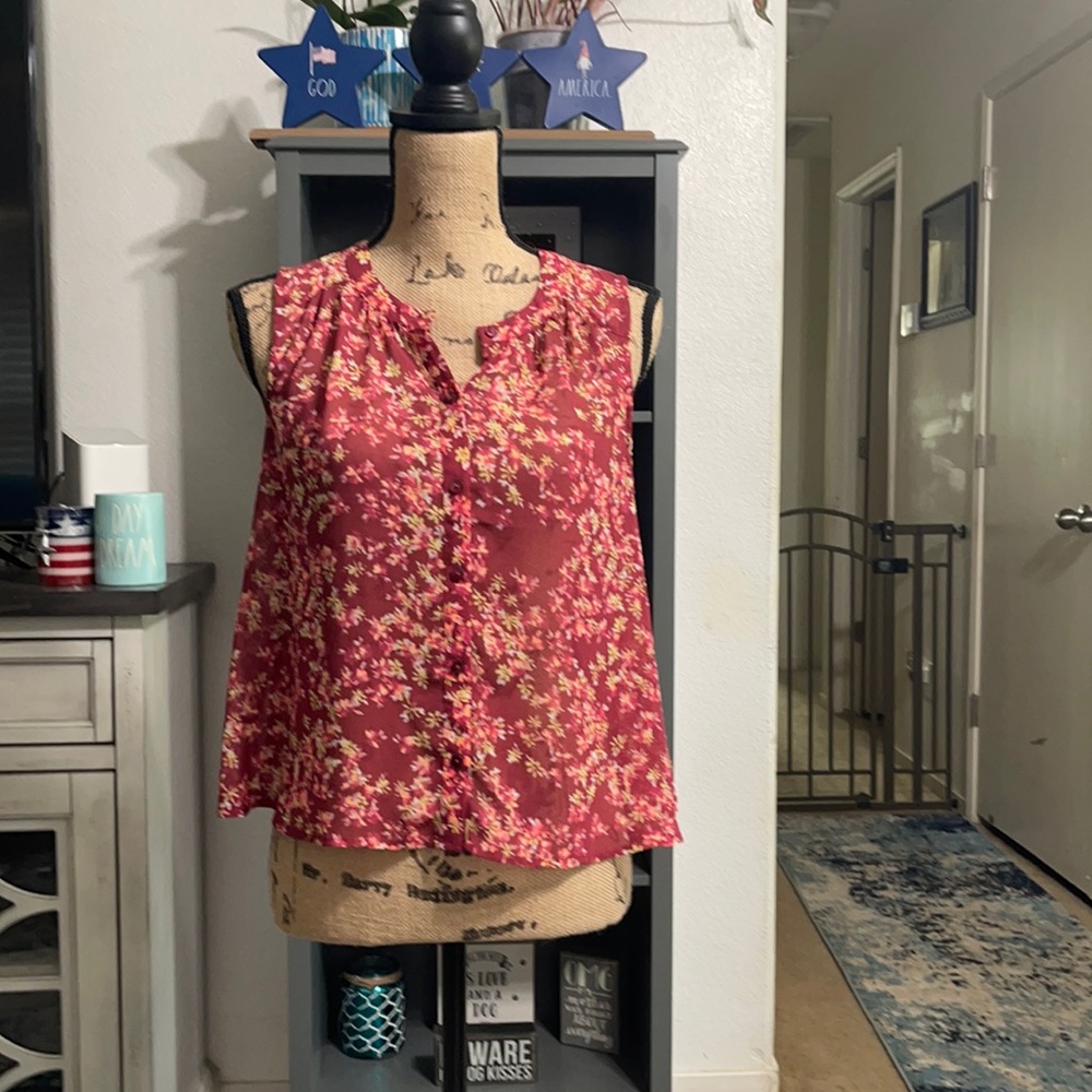 Sheer Express button down top size small